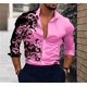 thumbnail image 1 of Camisa con estampado de calle informal para hombre nueva de , de lujo, a la moda, de alta calidad, con solapa y manga larga, talla grande, 1 of 6