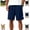 Dark Blue, variant on Ice Silk Shorts Men Summer Casual Big and Tall Shorts Sport Knee Length Short Pants Elastic Waist Wide Leg Bottoms (Black, XS)