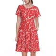 thumbnail image 1 of Bixox Robe d'Été à Manches Courtes pour Femmes Robe Ample Longueur Genou avec Poches-Beef2, 1 of 7