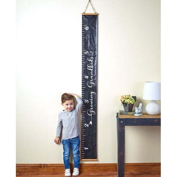 Tabla De Crecimiento Para Niños Repuhand - Medidor De Altura Mural 200x20 Cm, Madera Y Lienzo, Multicolor