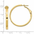 thumbnail image 4 of 14K Yellow Gold 3X30mm Polished Square Tube Round Hoop Earrings (35 X 35) Made In Peru pre230, 4 of 5