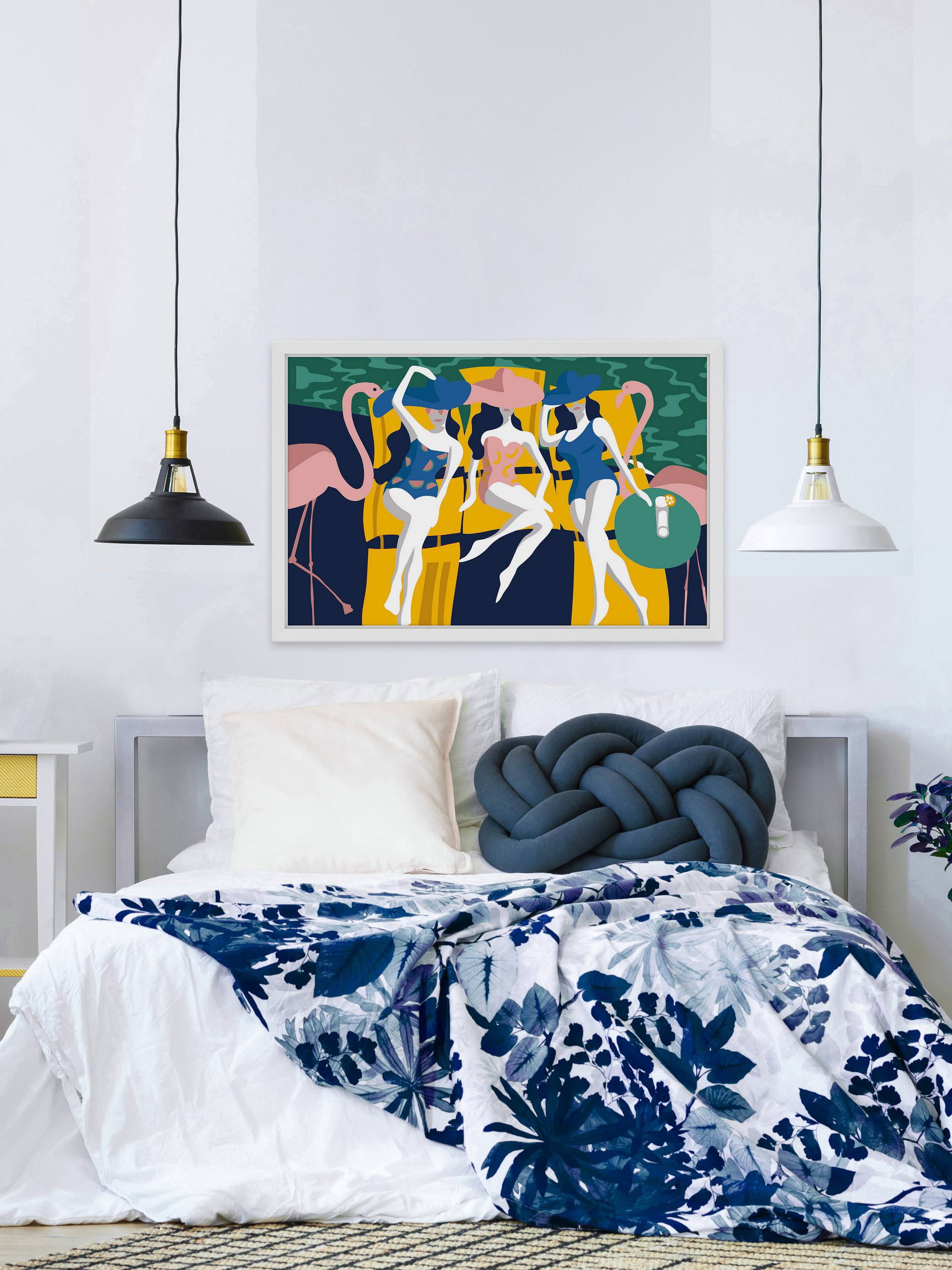 Swimming Party Framed Painting Print