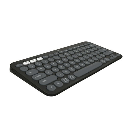 Logitech Pebble Keys 2 K380s, Multi-Device Bluetooth Wireless Keyboard with Customizable Shortcuts, Slim and Portable, Tonal Graphite