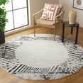 thumbnail image 2 of SAFAVIEH Skyler Kady Bordered Area Rug, Ivory Grey/Black, 6'7" x 6'7" Round, 2 of 7