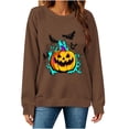 thumbnail image 5 of Womens Long Sleeve Tops Casual Shirts for Women Fall Flower Printed T Shirt Crewneck Floral Tee Workout/Party Fall Outfits & Winter Clothes, 5 of 6