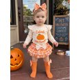 thumbnail image 4 of Loicainy Infant Baby Girl Halloween Outfit 3 6 9 12 18 Months Long Sleeve Romper Skort Headband Stockings Clothes Set, 4 of 9