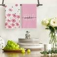 thumbnail image 2 of bamooi Pink Flowers Bee Hello Sunshine Spring Kitchen Towels Dish Towels, 18x26 Inch Seasonal Summer Holiday Decoration Hand Towels Set of 2, 2 of 6