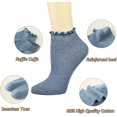 thumbnail image 4 of YooGuoGuo Womens Ankle Ruffle Socks Casual Cotton Frilly Breathable Cute Knit Lettuce Trim No Show Socks 6 Pack, 4 of 9