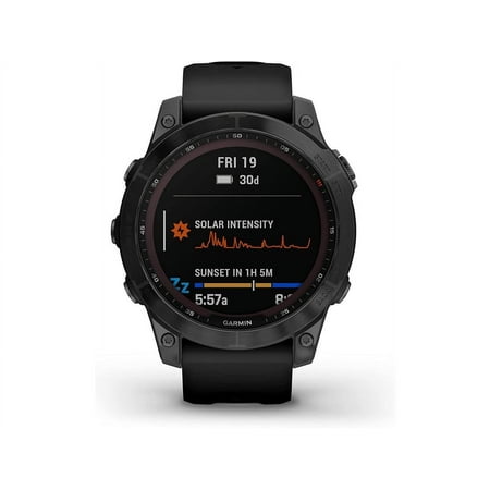 Garmin fenix 7 Sapphire Solar 47mm GPS Smartwatch, Black DLC Titanium/Black Band