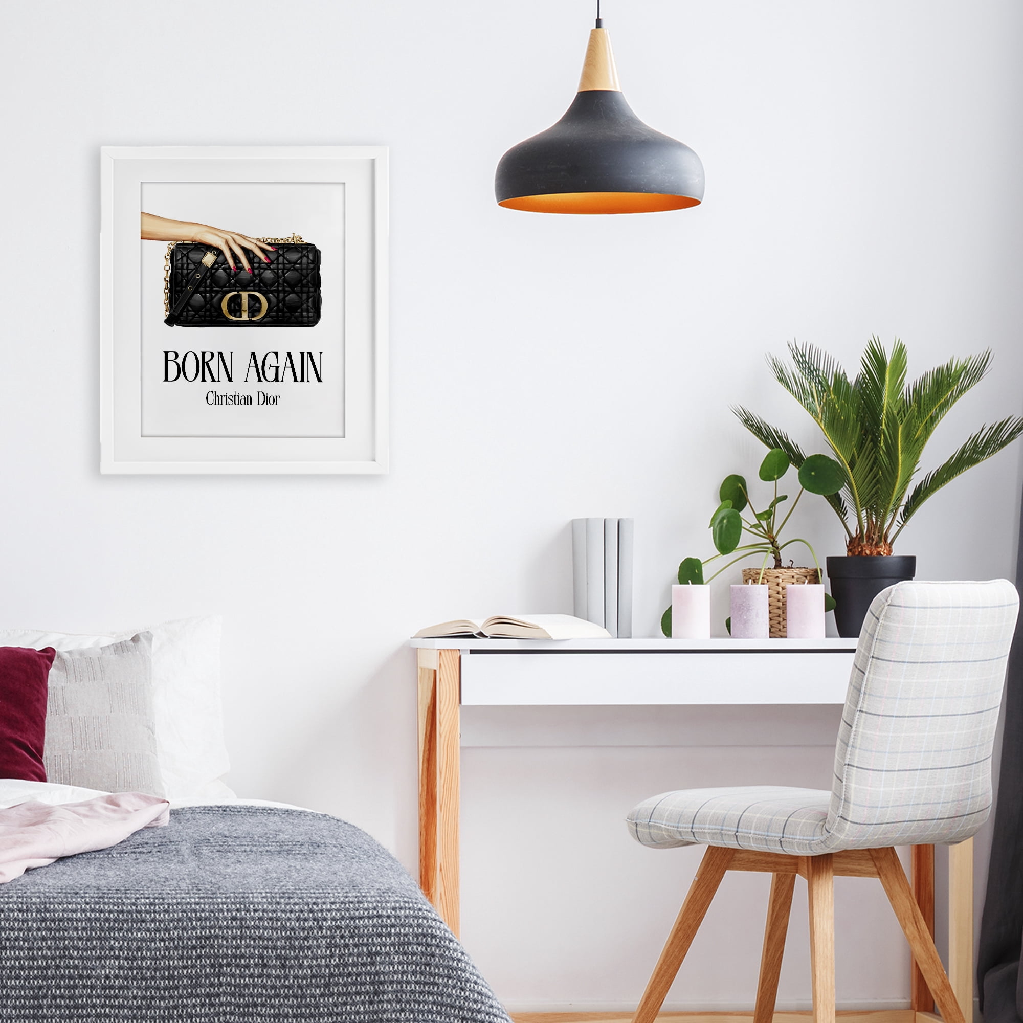 Stupell Industries Born Again Christian Luxury White Framed Print Under Glass, design by Ziwei Li
