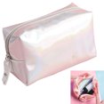 thumbnail image 2 of Bolso de mano con bolsa cuadrada pequeña Bolsa de maquillaje Bolsa de cosméticos iridiscente Bolsa de cosméticos Bolsa de artículos de tocador impermeable portátil para mujeres niñas Adepaton 2035581-3, 2 of 8
