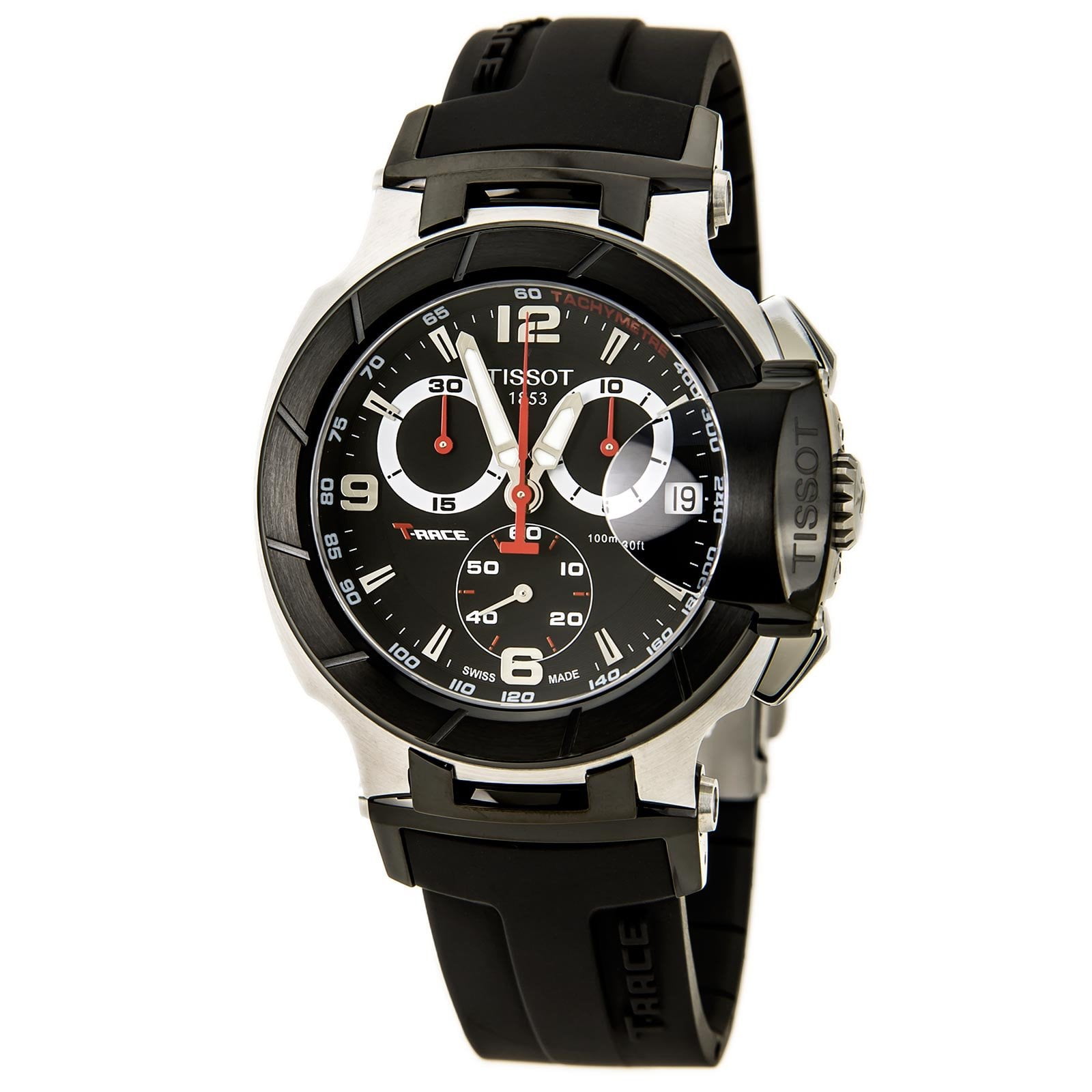Tissot Mens T-Race Black Quartz Chronograph Rubber Strap Watch ...