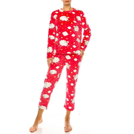 

Womens Fleece Pajama Set Pullover - Warm Pajamas for Winter