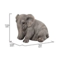 thumbnail image 4 of 6.25" Sitting Chubby Elephant Outdoor Garden Statue, 4 of 5