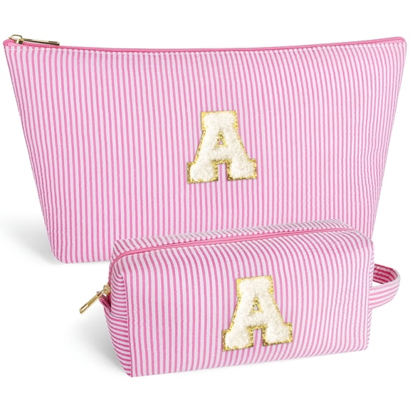 AOMRCOL Makeup Bag Cosmetic Bags Organizer Personalized Initial Travel Essentials Toiletry Bag for Birthday Christmas Girlfriend Teacher Valentines Day Gifts