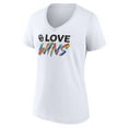 thumbnail image 2 of Women's White Oklahoma Sooners Love Wins V-Neck T-Shirt, 2 of 3