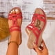thumbnail image 2 of Sandalias de Cuña Negras para las Mujeres Reticular Corte Boca de Pescado Pie Abierto Zapatillas Sueltas Gruesas Primavera Verano, 2 of 9