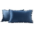 thumbnail image 1 of Throw Pillow Cover Velvet: 2PCS Pompom Pillow Case Cushion Cover Home Decoration, 1 of 7