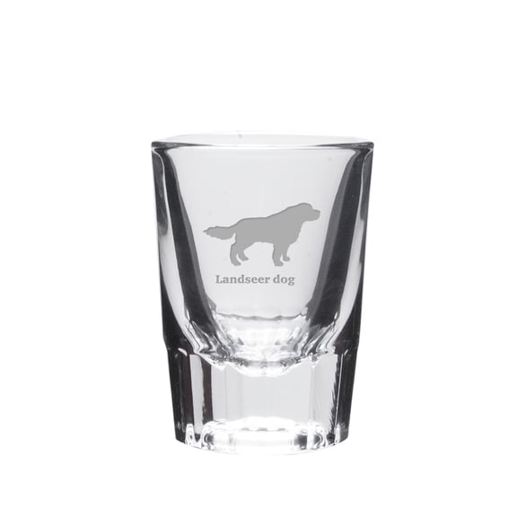 Landseer Dog Deep Etched Shot Glass