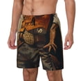 thumbnail image 2 of Uemuo Vintage Style Elk Pattern Mens Swim Trunks Quick Dry Board Shorts with Mesh Lining, Stretch Beach Shorts Quick Dry No-Chafing Board Shorts-Medium, 2 of 9