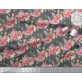 thumbnail image 3 of Soimoi Gray Poly Georgette Fabric Ranunculus & Roses Floral Print Fabric by the Yard 42 Inch Wide, 3 of 3