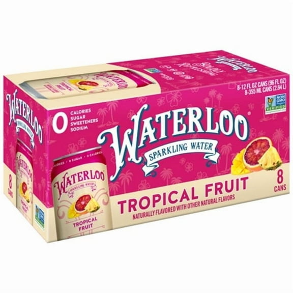 Waterloo Tropical Fruit Sparkling Water 8 Pack Case 12 fl oz (Pack Of 1)