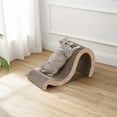 thumbnail image 4 of THE LICKER STORE Kona 27" Modern Cardboard Double-Sided Wave Cat Scratcher with Catnip, Oak Wood, CSR1013C, 4 of 7