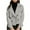 Gray, variant on Pitauce Womens Long Sleeve Cropped Trench Coat Double-Breasted Lapel Collar V-Neck Short Suit Jacket Casual Fall Outwear with Pockets