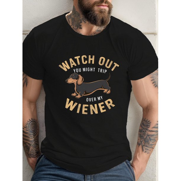Camiseta con estampado de perro salchicha para hombre: manga corta, algodón transpirable, ideal para el verano. Ideal para adultos, hombres, mujeres, adolescentes, jóvenes y uso informal.