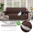 thumbnail image 4 of U-NICE HOME Reversible Sofa Cover 3-Seater, Washable, Water Repellent, Elastic Straps, Chocolate/Beige, 4 of 6