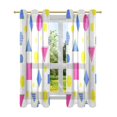 thumbnail image 7 of Yayeee Window Curtains Set of 2 for Living Room Light Filtering 63"x52", Yellow Retro Round, 7 of 7
