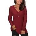 thumbnail image 3 of Womens Summer Tops Long Sleeve Tops with Pocket Compression Women Girl Apparel Silk Tunic Women T Shirt for Loose Fit Girls Size 1 Workout Long Sleeve Top Oversized Flannel Lightweight Womens XXL, 3 of 6