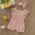 thumbnail image 4 of URMAGIC Newborn Toddler Baby Girl Romper Bodysuit Sleeveless Jumpsuit Outfit Set Match Headband 0-24 Months, 4 of 11