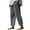 Dark Gray, variant on DeHolifer Cotton Linen Pants for Women Elastic Waisted Solid Color Lace-Up Straight Leg Casual Loose Pants Black 5XL