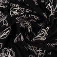 thumbnail image 2 of Zelouf Freya Chain Stitch Embroidery On Rayon  , Sewing, DIY, Crafts Fabric by the Yard, Black/ivory, 3 Yard, 2 of 3