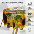 thumbnail image 5 of Fall Table Cloth Round 60 Inch Autumn Sunflower Tablecloth for Round Tables On Rustic Wood Grain Tablecloth Waterproof Washable Round Table Cover Protector&nbsp;for Dining Room Kitchen Outdoor Intdoor, 5 of 6