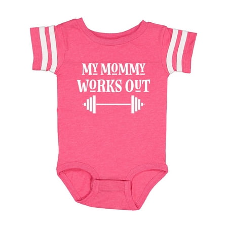 

Inktastic Fitness Mommy Works Out Childs Gift Baby Boy or Baby Girl Bodysuit