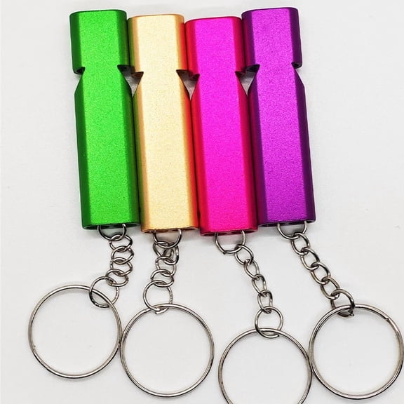 4-piece set of loud emergency survival dual whistle, suitable for outdoor camping, hiking, cycling, and hunting.