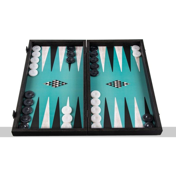 Manopoulos Creative Turquoize Geometric Shapes 19-inch Backgammon Set
