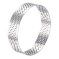 thumbnail image 3 of Inoxidable Acero Pequeño Pastel Anillos, Perforado Pastel Mousse Anillo Cocina Hornear Calor Resistente 3,1 Diámetro, 0,8 Altura, para Pastel Postre Galleta Chocolate, Plata, 3 of 5