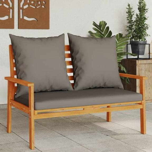 vidaXL Patio Sofa Bench 47.2" with Cushion Solid Wood Acacia