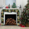 thumbnail image 6 of HongHeng Artificial Christmas Poinsettia Garland with Eucalyptus Leaves, Red Berries Garland Decor for Home, Fireplace, Wall, Porch, Table, Mantle, Indoor Outdoor Decoration, 6 of 6