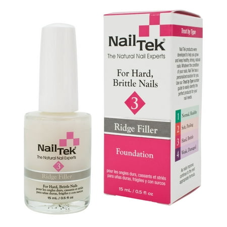Nail Tek .5oz Ridge Filler 3 Foundation for Hard Brittle Nails, CLEAR, (Best Treatment For Brittle Nails)