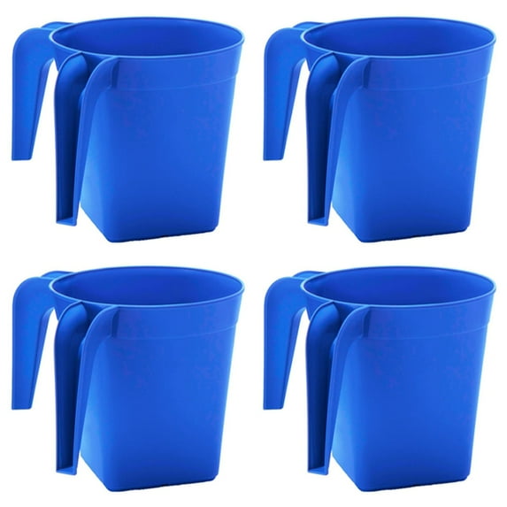 YBM Home Square Plastic Wash Cup, long-lasting, for Ritual hand washing, 1332PBlue-4