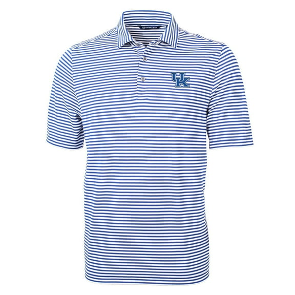 Men's Cutter & Buck Royal Kentucky Wildcats Virtue Eco Pique Stripe Recycled Polo