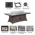 thumbnail image 6 of Direct Wicker Outdoor Rectangular Patio Fire Dining Table for 6 with Fire Glass Bead, Brown, 6 of 9
