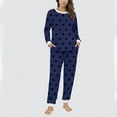 thumbnail image 2 of Dazajoo Fluffy Pajamas for Women Soft Fleece Warm Pajama Set Fuzzy Pjs Winter 2 Piece Flannel Lounge Sets with Pockets Blue,L, 2 of 7