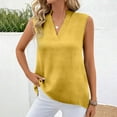thumbnail image 2 of Kovlvoll Womens Tops Casual V Neck Sleeveless T-Shirts Summer Lightweight Comfy Solid Color Top, 2 of 5