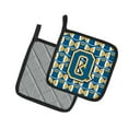 thumbnail image 2 of Letter Q Football Blue and Gold Pair of Pot Holders, 2 of 2