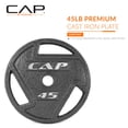 thumbnail image 2 of Disco de pesas CAP Barbell de 20 kg, hierro fundido con agarre, 2 pulgadas, 2 of 6
